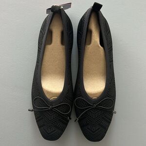 New Skechers Cleo Snip Knit Vegan Skimmers Sweet Class in Black/Charcoal Size 7W